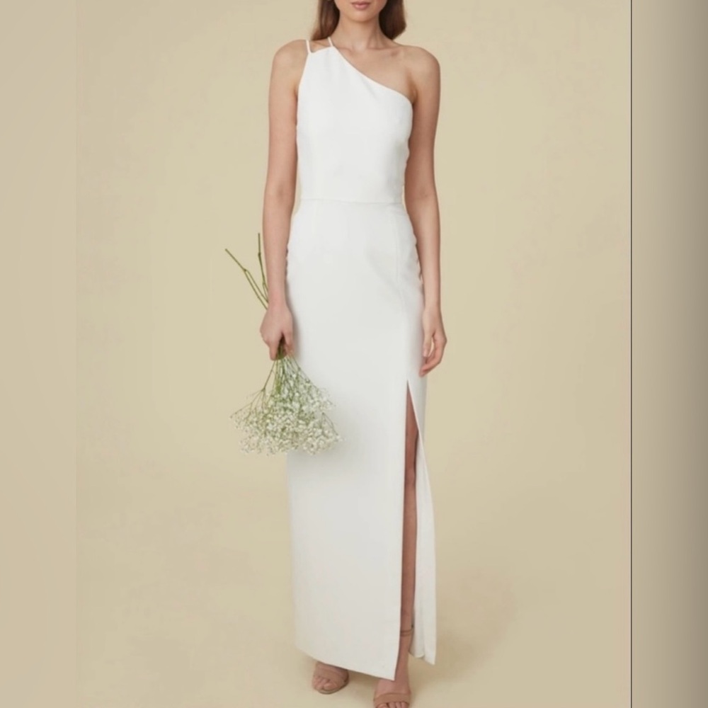 Wayf One-Shoulder White Dress